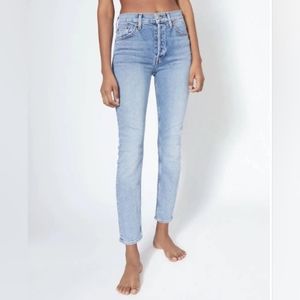 Re/Done 90'S Ultra High Rise Ankle Crop Jean In Costa Size 31 NEW!